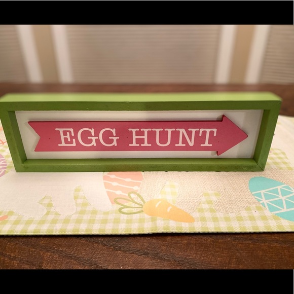 Easter Egg Hunt Sign, Green & Pink Arrow Egg Hunt Decor Sign, Tabletop or Wall - Picture 9 of 12